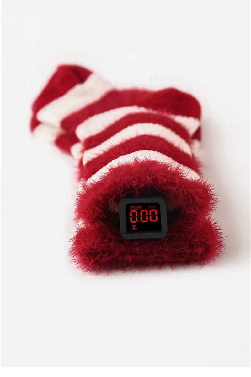 0-12Y Children Winter Plush Socks Christmas New Year Red Newborn Baby Toddler Socken Thicken Warm Boys Girls Children Stockings