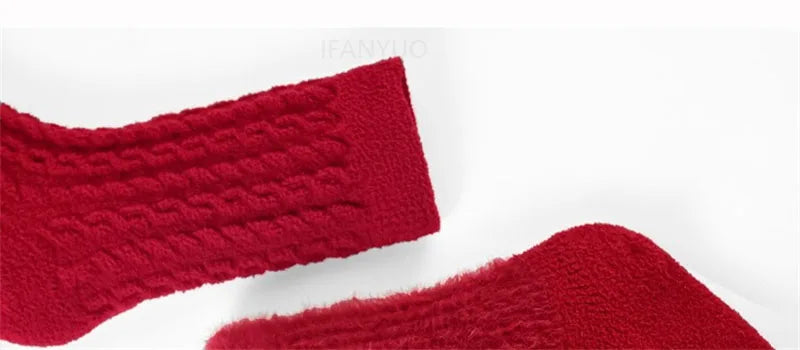 0-12Y Children Winter Plush Socks Christmas New Year Red Newborn Baby Toddler Socken Thicken Warm Boys Girls Children Stockings