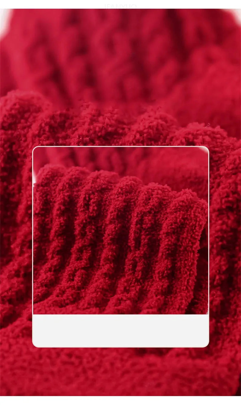 0-12Y Children Winter Plush Socks Christmas New Year Red Newborn Baby Toddler Socken Thicken Warm Boys Girls Children Stockings