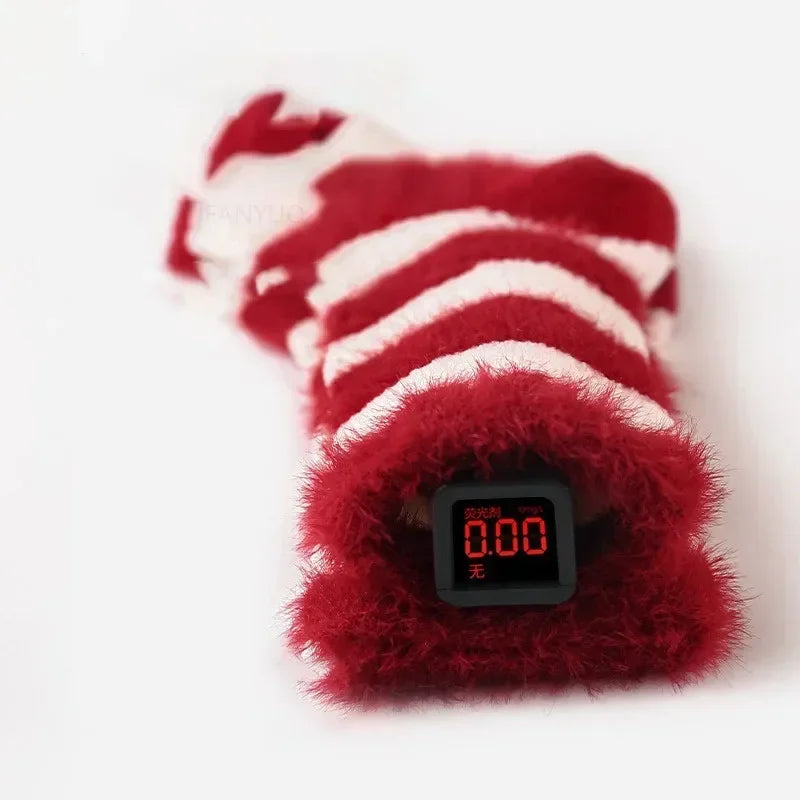 0-12Y Children Winter Plush Socks Christmas New Year Red Newborn Baby Toddler Socken Thicken Warm Boys Girls Children Stockings