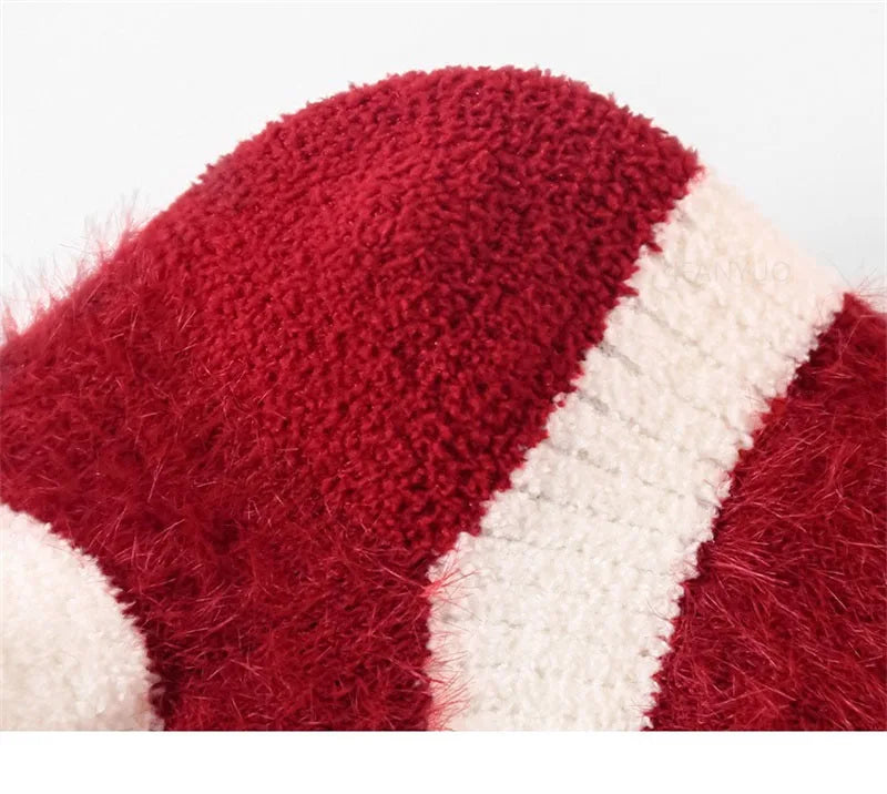 0-12Y Children Winter Plush Socks Christmas New Year Red Newborn Baby Toddler Socken Thicken Warm Boys Girls Children Stockings